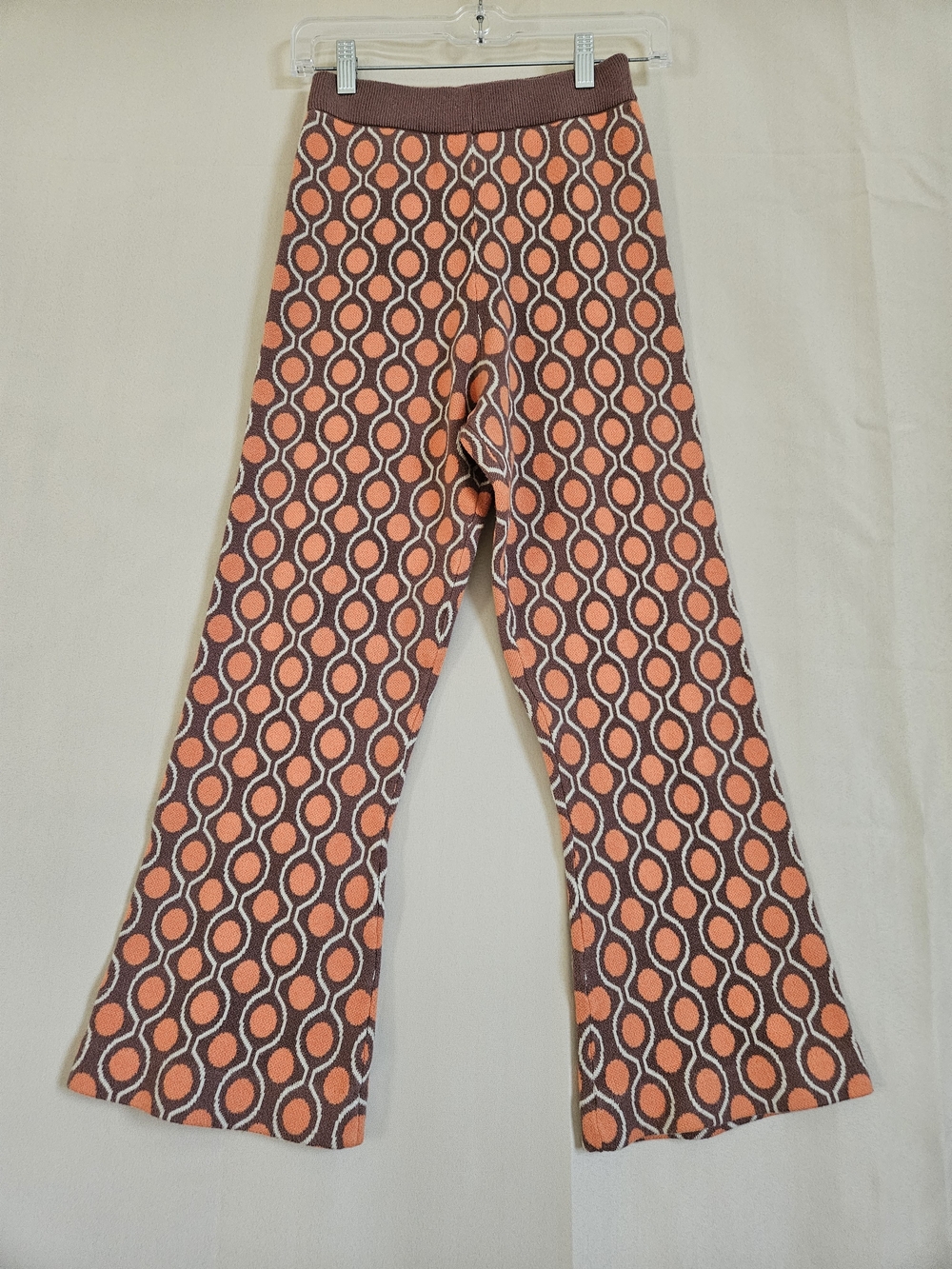 Princess Polly Retro Geometric Knit Trousers in Orange and Brown